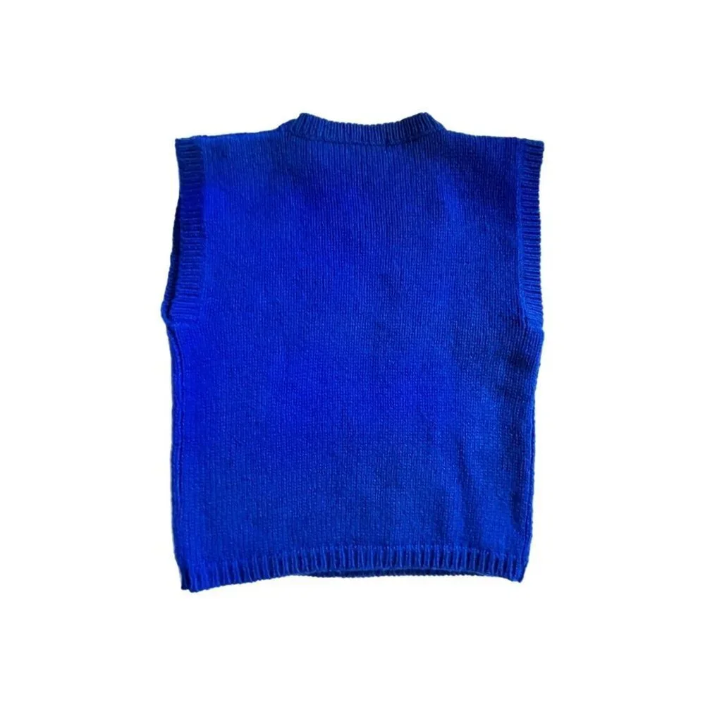 skyr sportswear vintage size medium blue sweater vest w aztec print - Picture 6 of 9